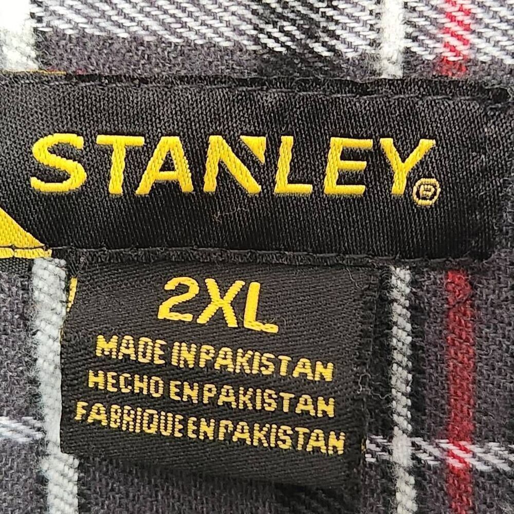 Stanley Workwear plaid check long sleeve button front shirt flannel 2XL - Picture 4 of 7